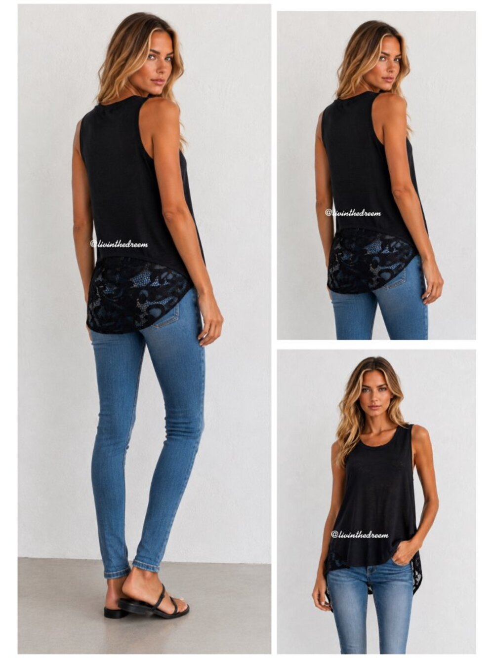 Red Haute Lace Back Black Tank Top SZ M $79